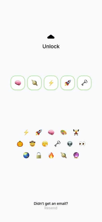 unlock / email confirmation